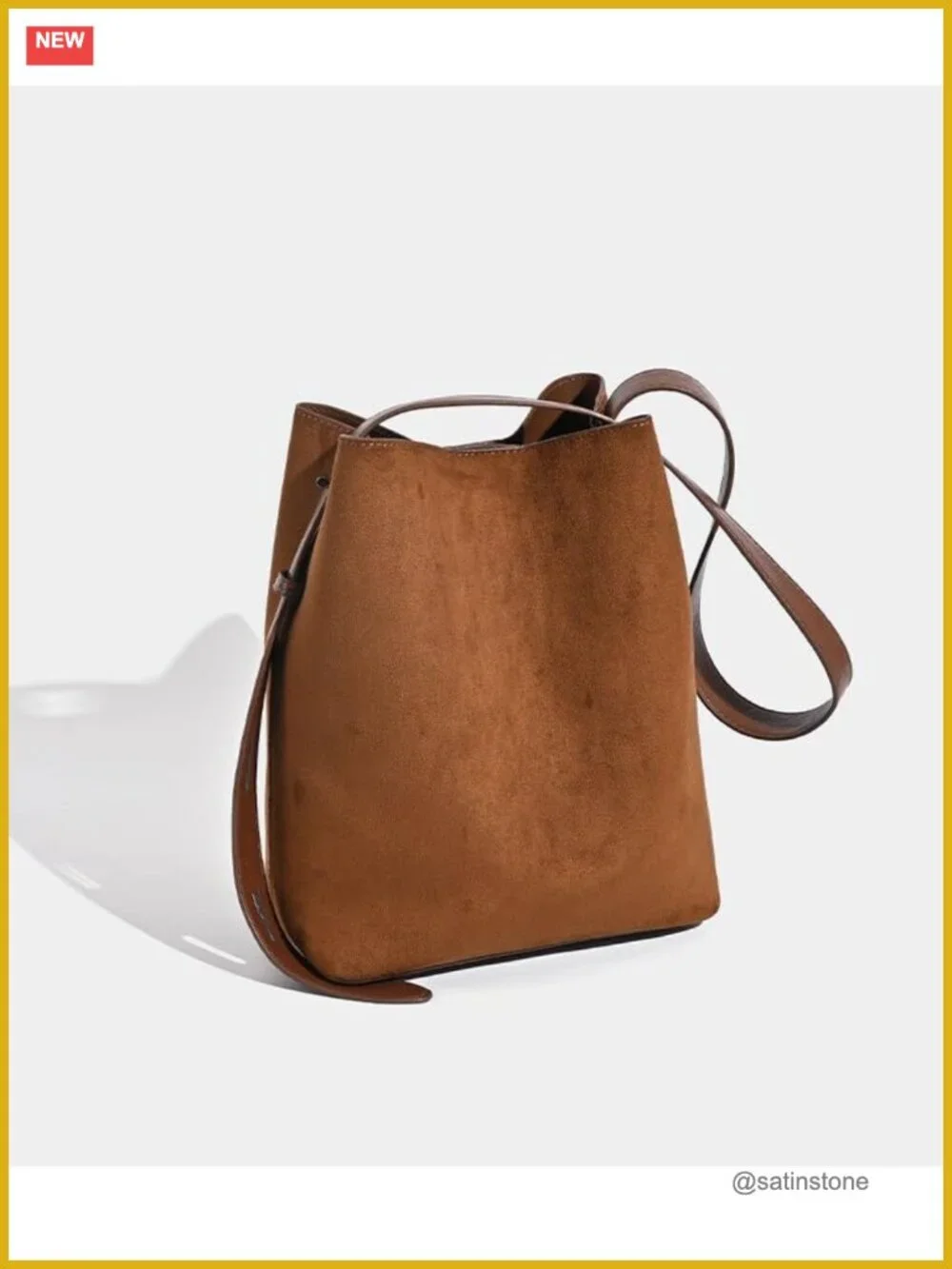Large Suede Hobo Bag Magnetic Closure Shoulder Tote